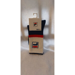 Fila women size 7-9 Socks Navy and White